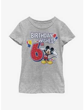 Disney Mickey Mouse Mickey Birthday 6 Youth Girls T-Shirt, , hi-res