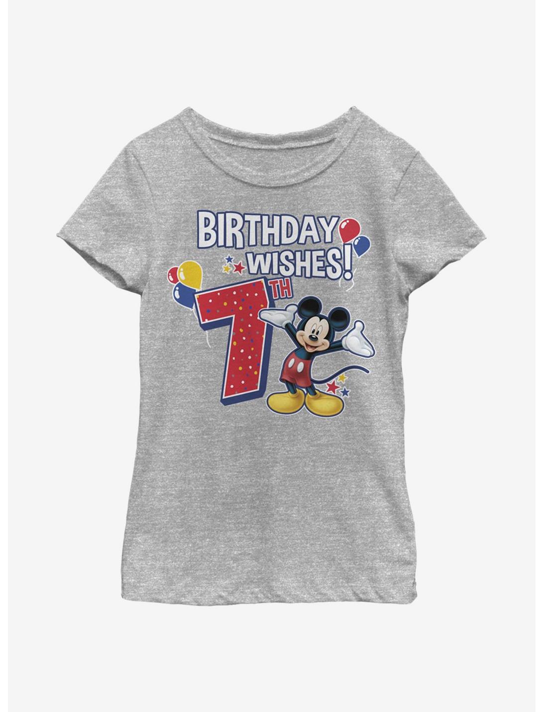 Disney Mickey Mouse Mickey Birthday 7 Youth Girls T-Shirt, ATH HTR, hi-res