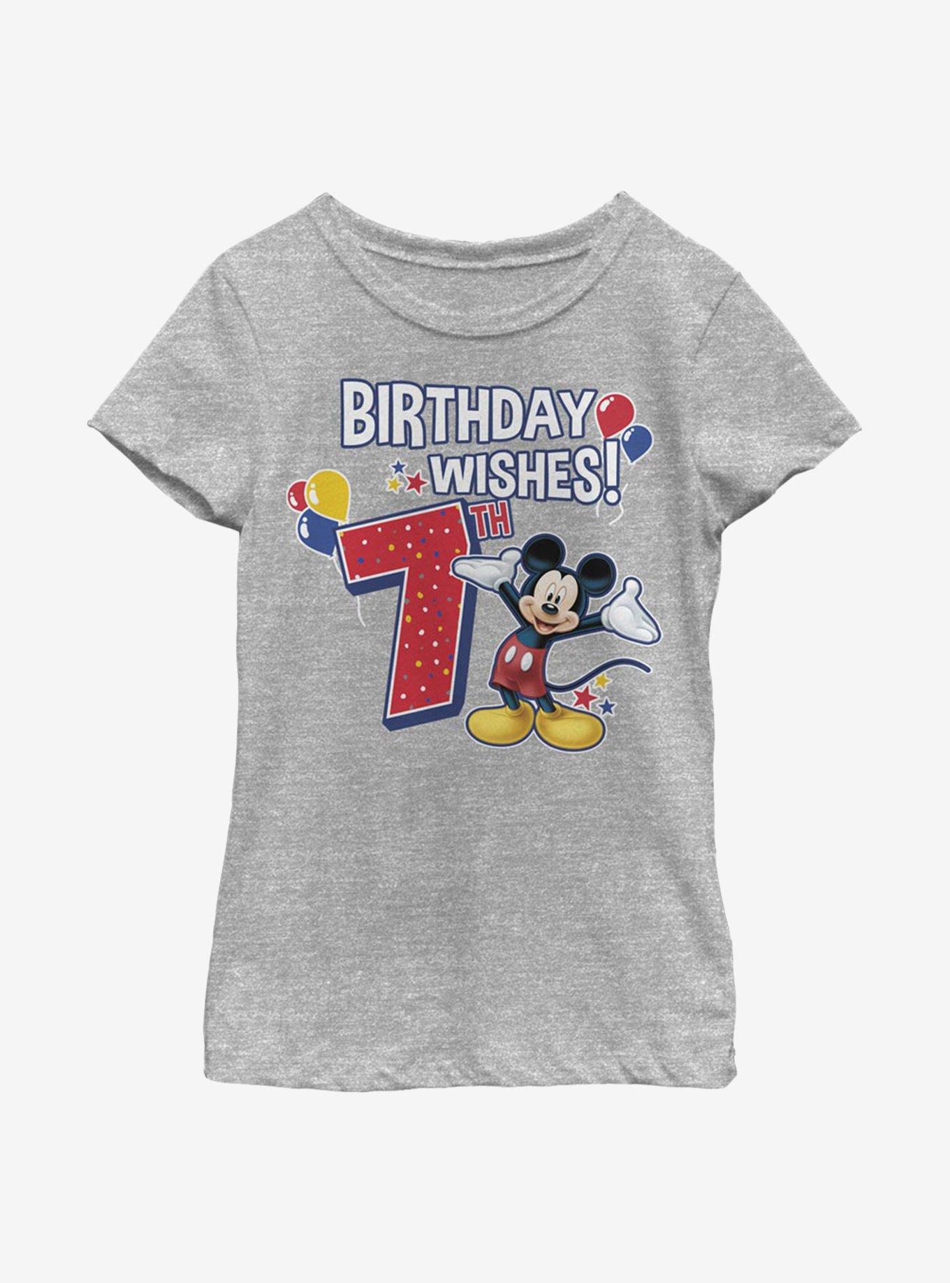 Disney Mickey Mouse Mickey Birthday 7 Youth Girls T-Shirt, , hi-res