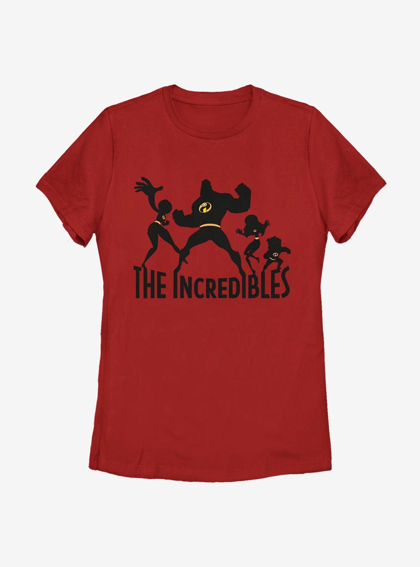Disney Pixar The Incredibles Family Silhouette Womens T-Shirt