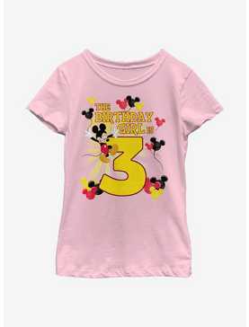 Disney Mickey Mouse Mickey Birthday Girl Is 3 Youth Girls T-Shirt, , hi-res