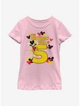 Disney Mickey Mouse Mickey Birthday Girl Is 5 Youth Girls T-Shirt, PINK, hi-res