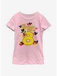 Disney Mickey Mouse Mickey Birthday Girl Is 8 Youth Girls T-Shirt, PINK, hi-res