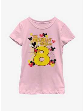 Disney Mickey Mouse Mickey Birthday Girl Is 8 Youth Girls T-Shirt, , hi-res