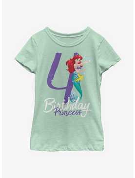 Disney The Little Mermaid Birthday Mermaid Four Youth Girls T-Shirt, , hi-res