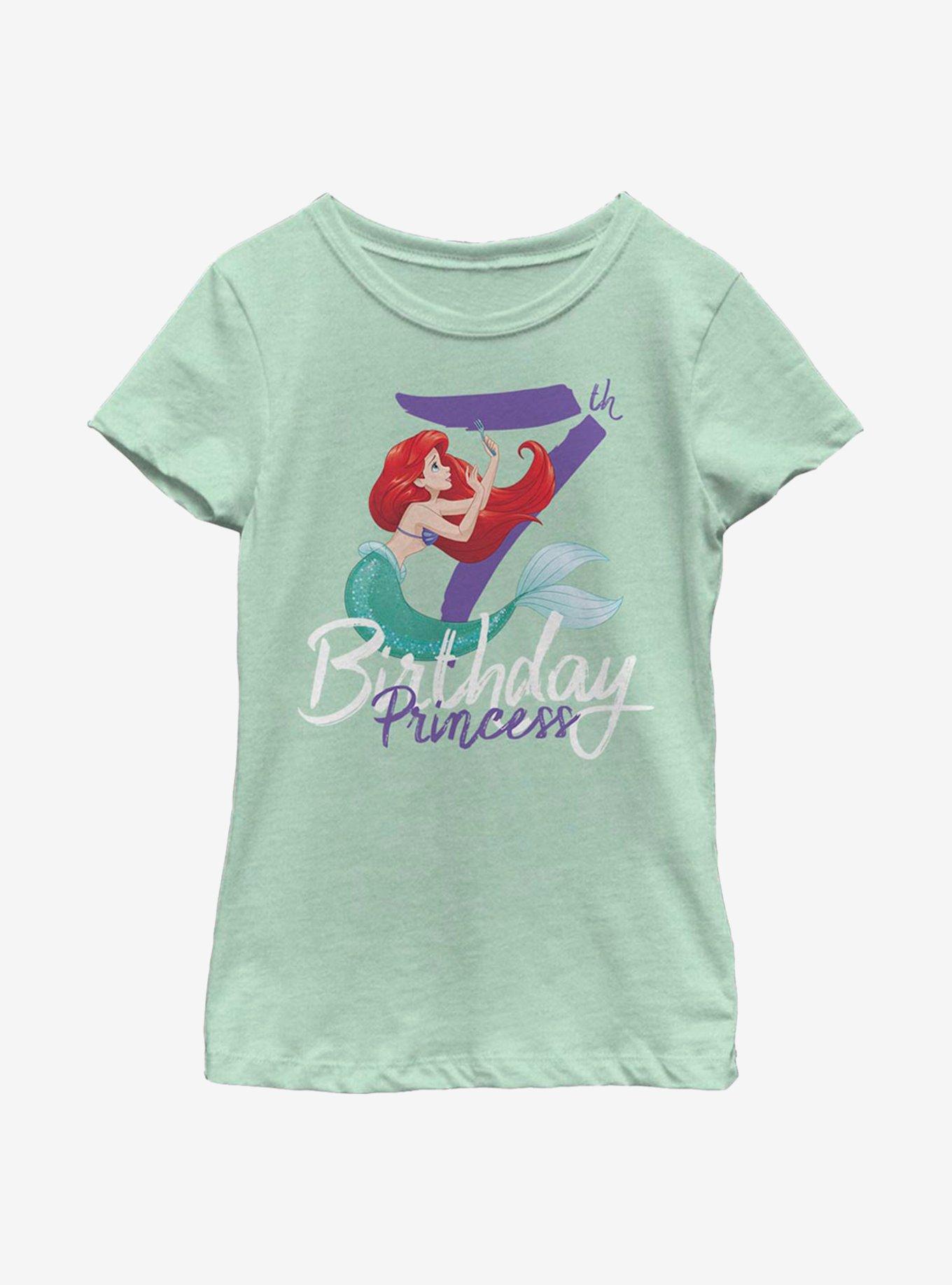 Disney The Little Mermaid Birthday Mermaid Seven Youth Girls T-Shirt, , hi-res
