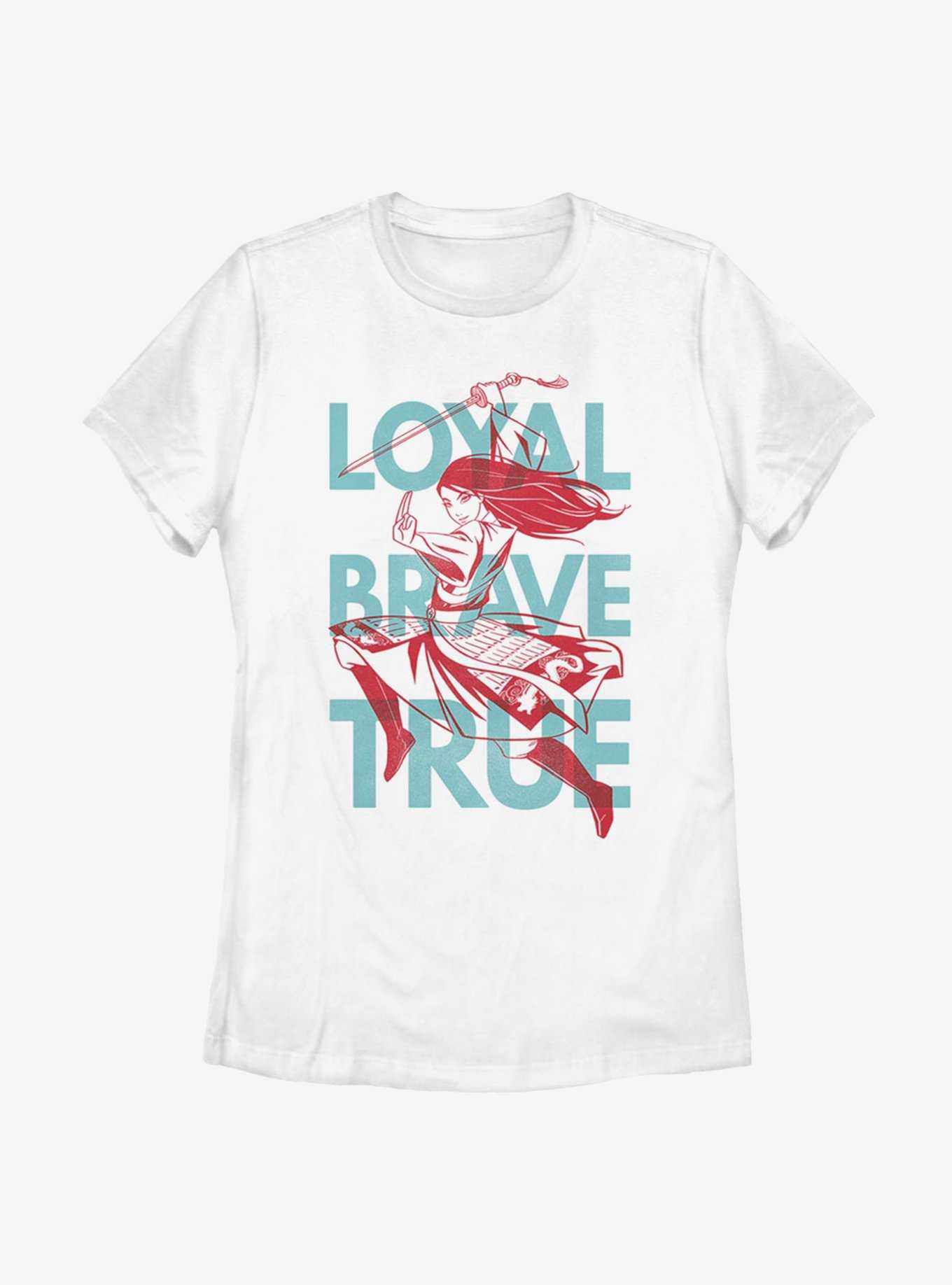 Disney Mulan Loyal, Brave, True Womens T-Shirt, , hi-res