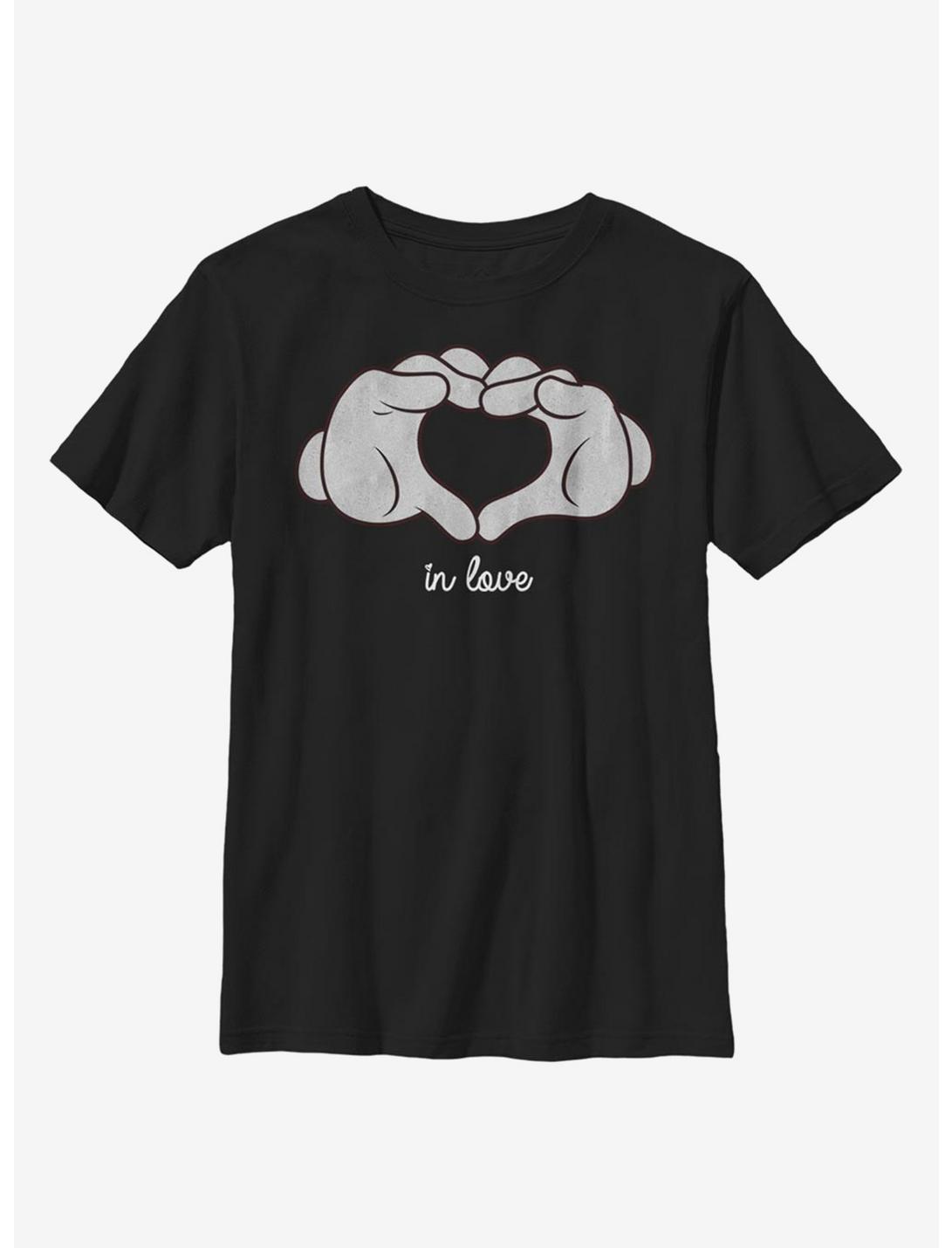 Disney Mickey Mouse Glove Heart Youth T-Shirt, BLACK, hi-res