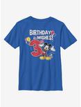 Disney Mickey Mouse Mickey Birthday 3 Youth T-Shirt, ROYAL, hi-res