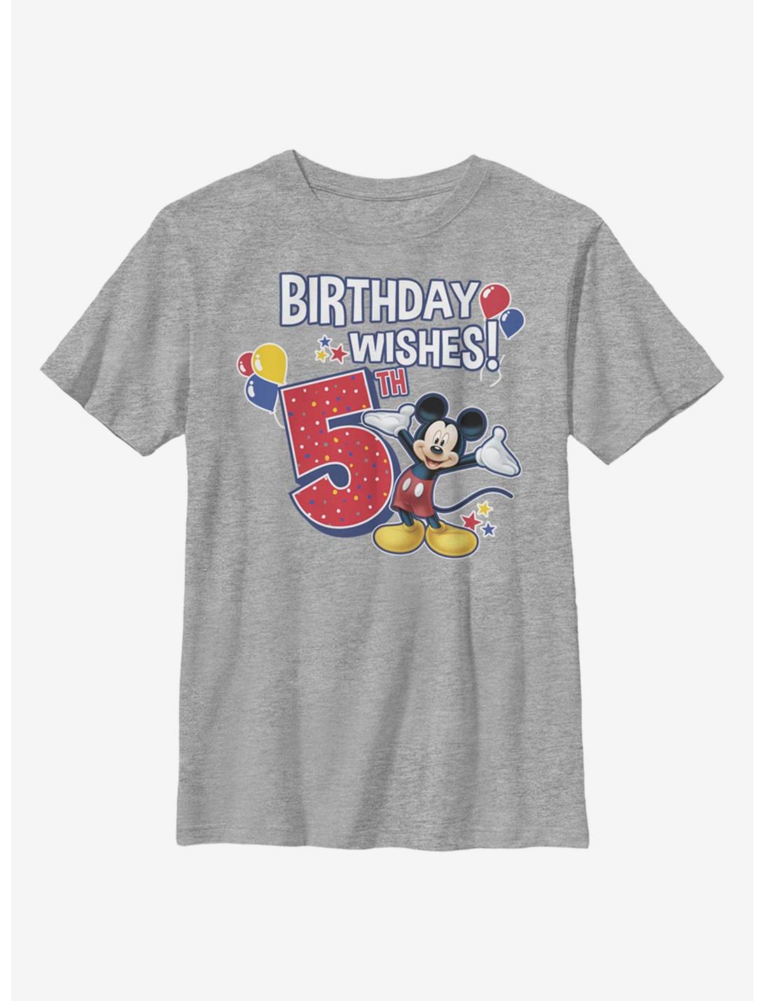 Disney Mickey Mouse Mickey Birthday 5 Youth T-Shirt, ATH HTR, hi-res