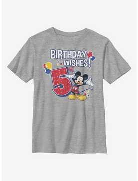 Disney Mickey Mouse Mickey Birthday 5 Youth T-Shirt, , hi-res