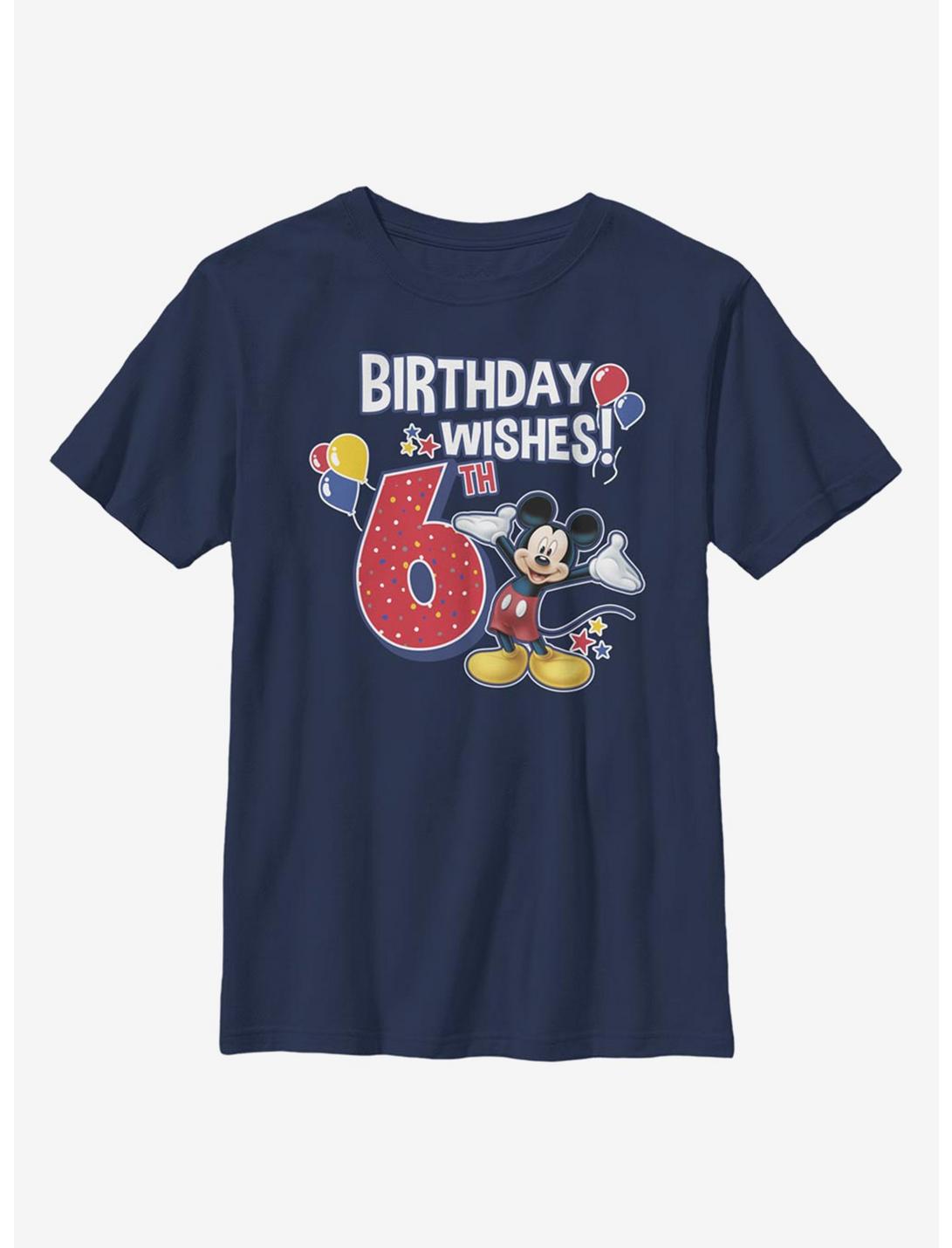 Disney Mickey Mouse Mickey Birthday 6 Youth T-Shirt, NAVY, hi-res