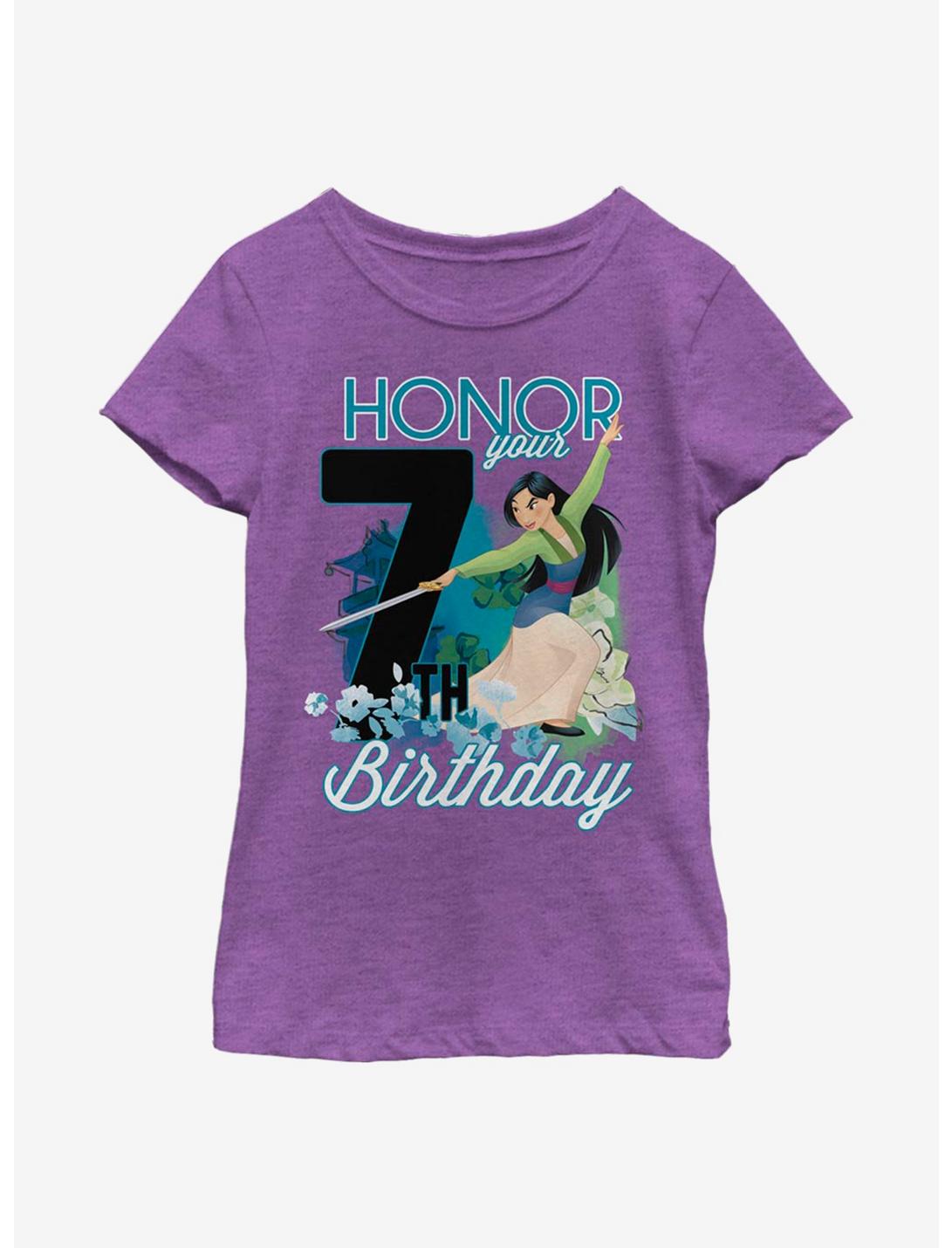 Disney Mulan Seven Birthday Youth Girls T-Shirt, PURPLE BERRY, hi-res