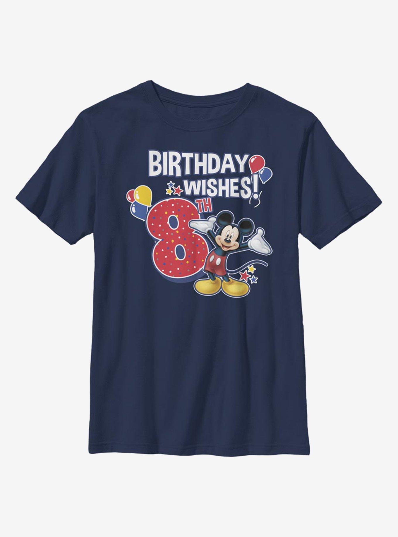 Disney Mickey Mouse Mickey Birthday 8 Youth T-Shirt, NAVY, hi-res