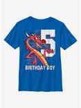 Disney Mulan Mushu Five Youth T-Shirt, ROYAL, hi-res
