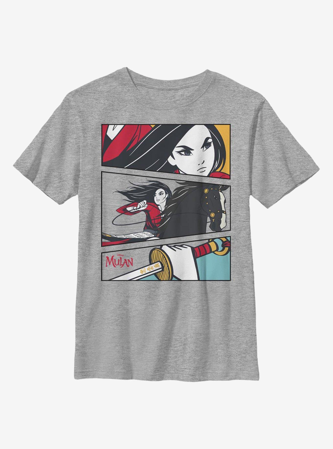 Disney Mulan Action Panels Youth T-Shirt, ATH HTR, hi-res