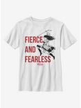 Disney Mulan Fierce And Fearless Youth T-Shirt, WHITE, hi-res