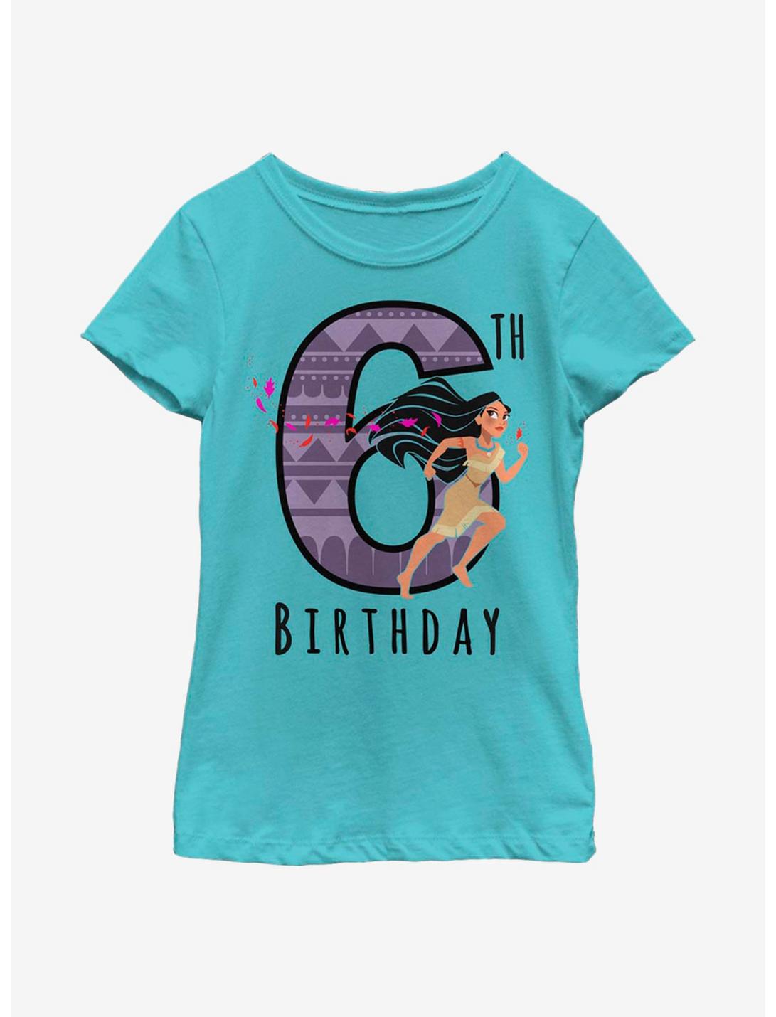 Disney Pocahontas Birthday 6 Youth Girls T-Shirt, TAHI BLUE, hi-res