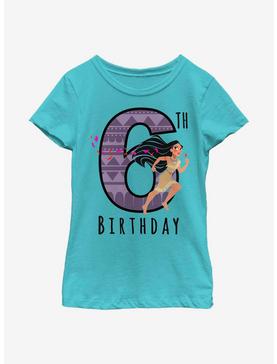 Disney Pocahontas Birthday 6 Youth Girls T-Shirt, TAHI BLUE, hi-res