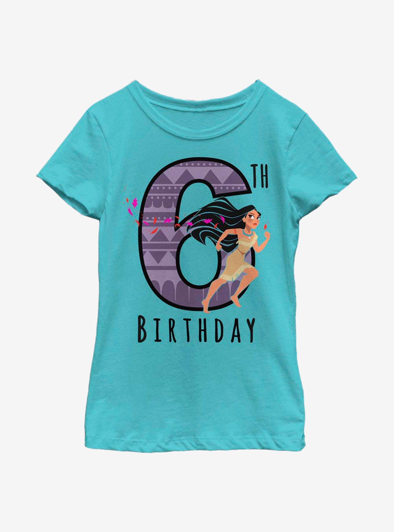 Disney Pocahontas Birthday 6 Youth Girls T-Shirt, , hi-res