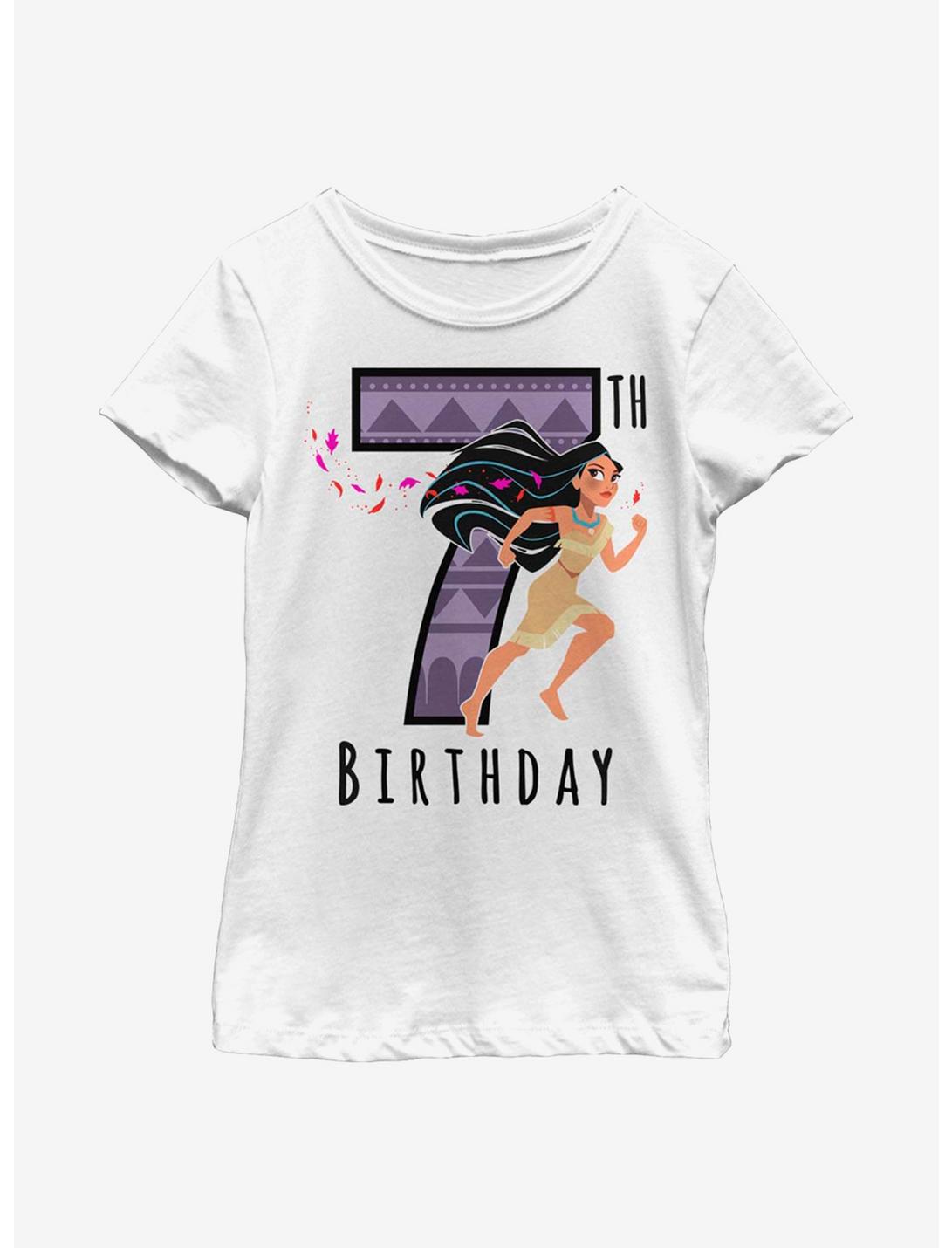 Disney Pocahontas Birthday 7 Youth Girls T-Shirt, WHITE, hi-res