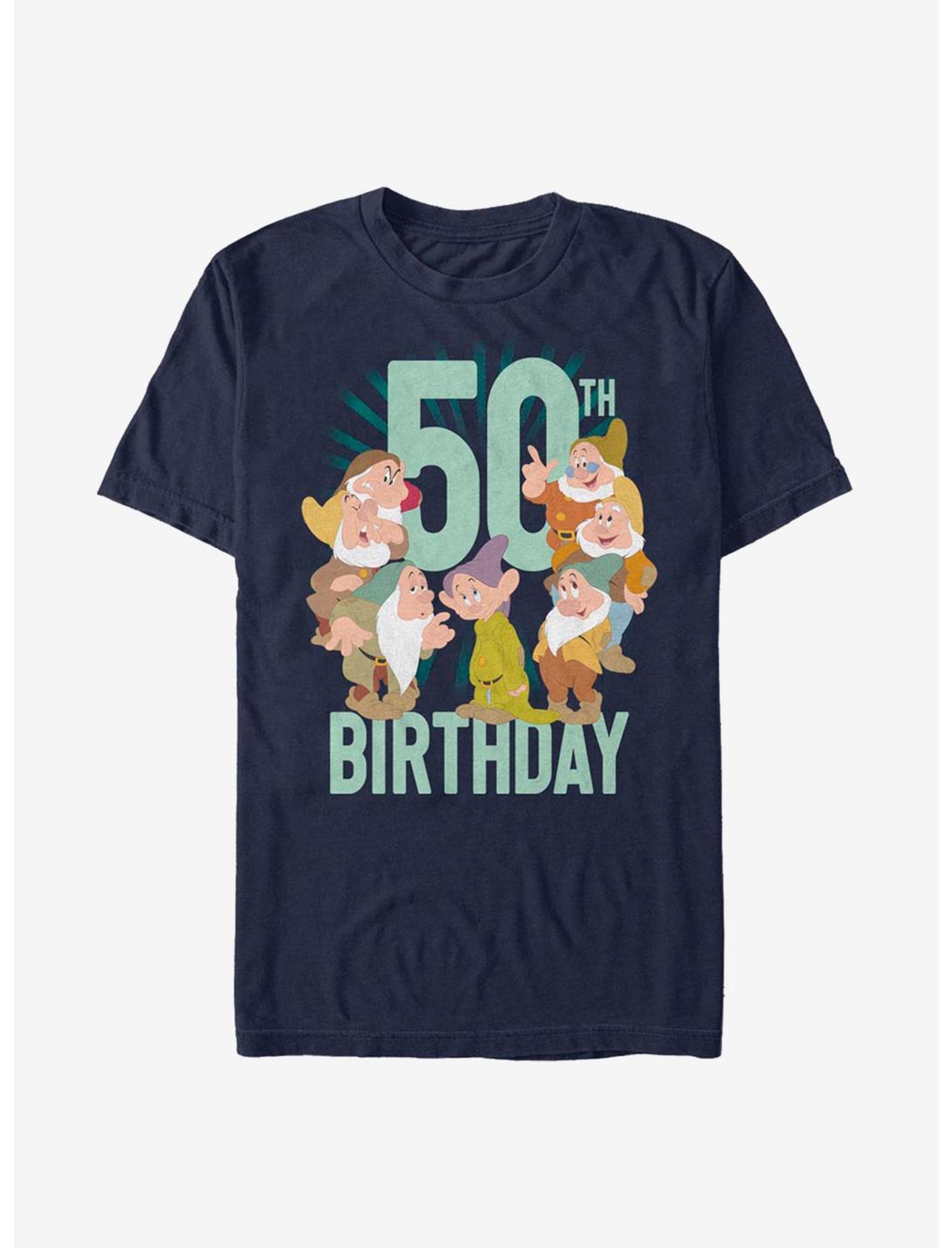 Disney Snow White Dwarfs Fiftieth Birthday T-Shirt, NAVY, hi-res