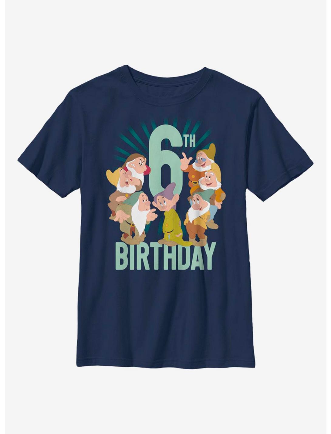 Disney Snow White Dwarfs Sixth Birthday Youth T-Shirt, NAVY, hi-res