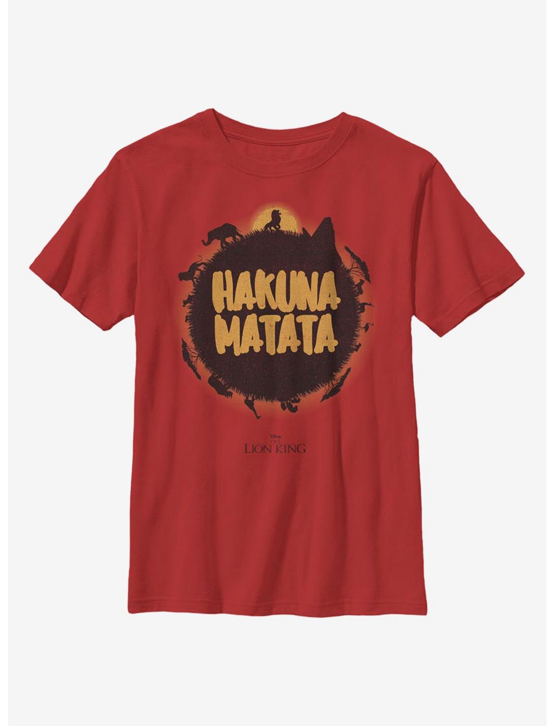 Disney The Lion King Hakuna Matata Sun Youth T-Shirt, RED, hi-res