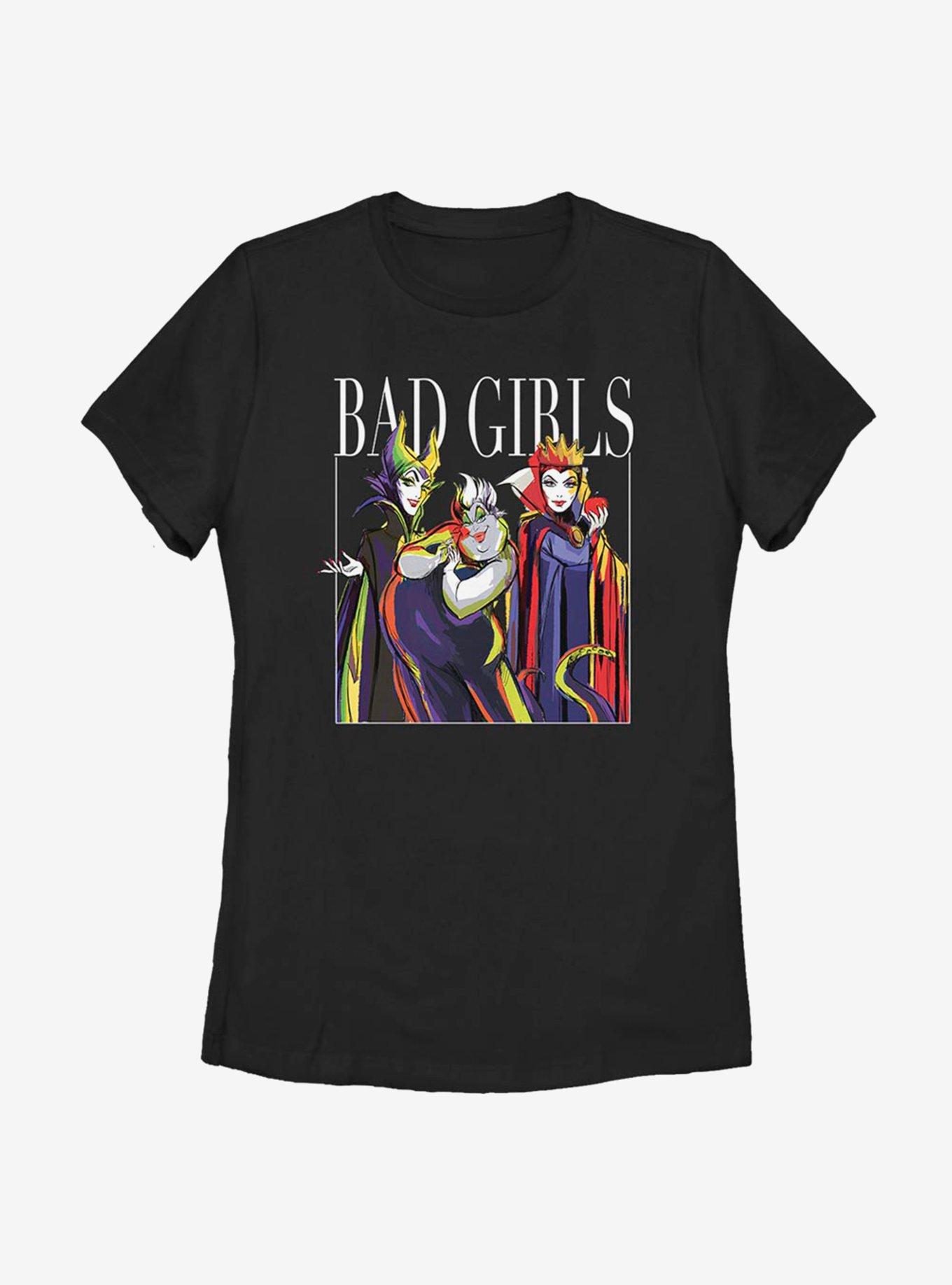Disney Villains Bad Girls Pose Womens T-Shirt, BLACK, hi-res