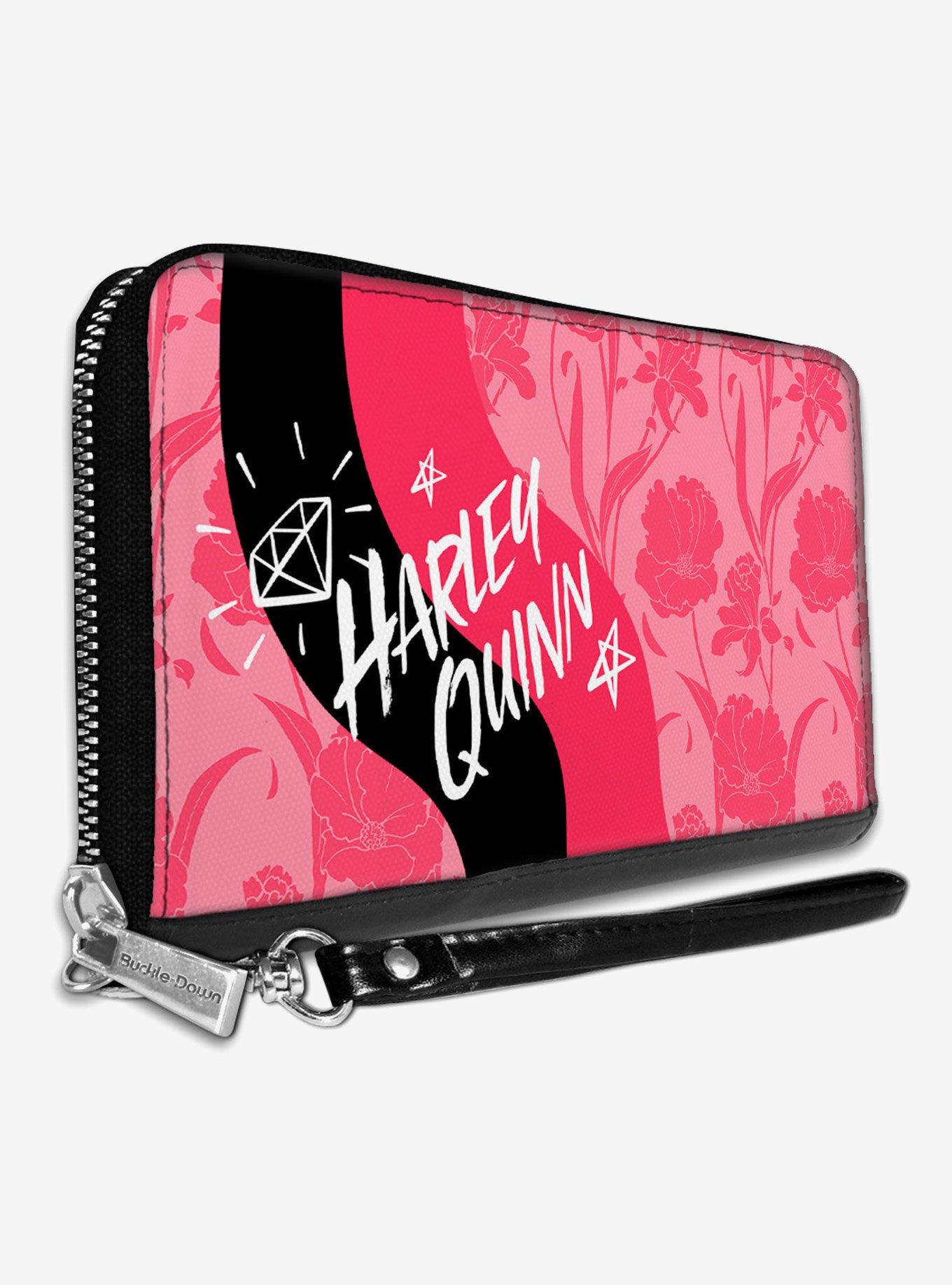 DC Comics Birds of Prey Harley Quinn Floral Zip Around Wallet, , hi-res