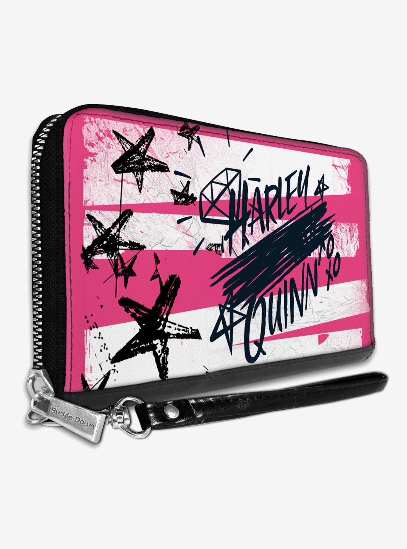 DC Comics Birds of Prey Harley Quinn Diamond Stars Womens Zip Around Wallet, , hi-res