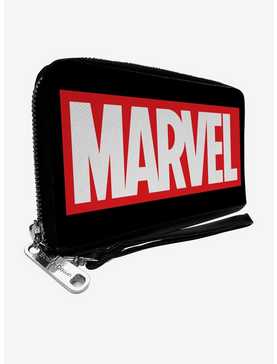 Marvel Red Brick Logo Black Red White Womens Zip Around Wallet, , hi-res