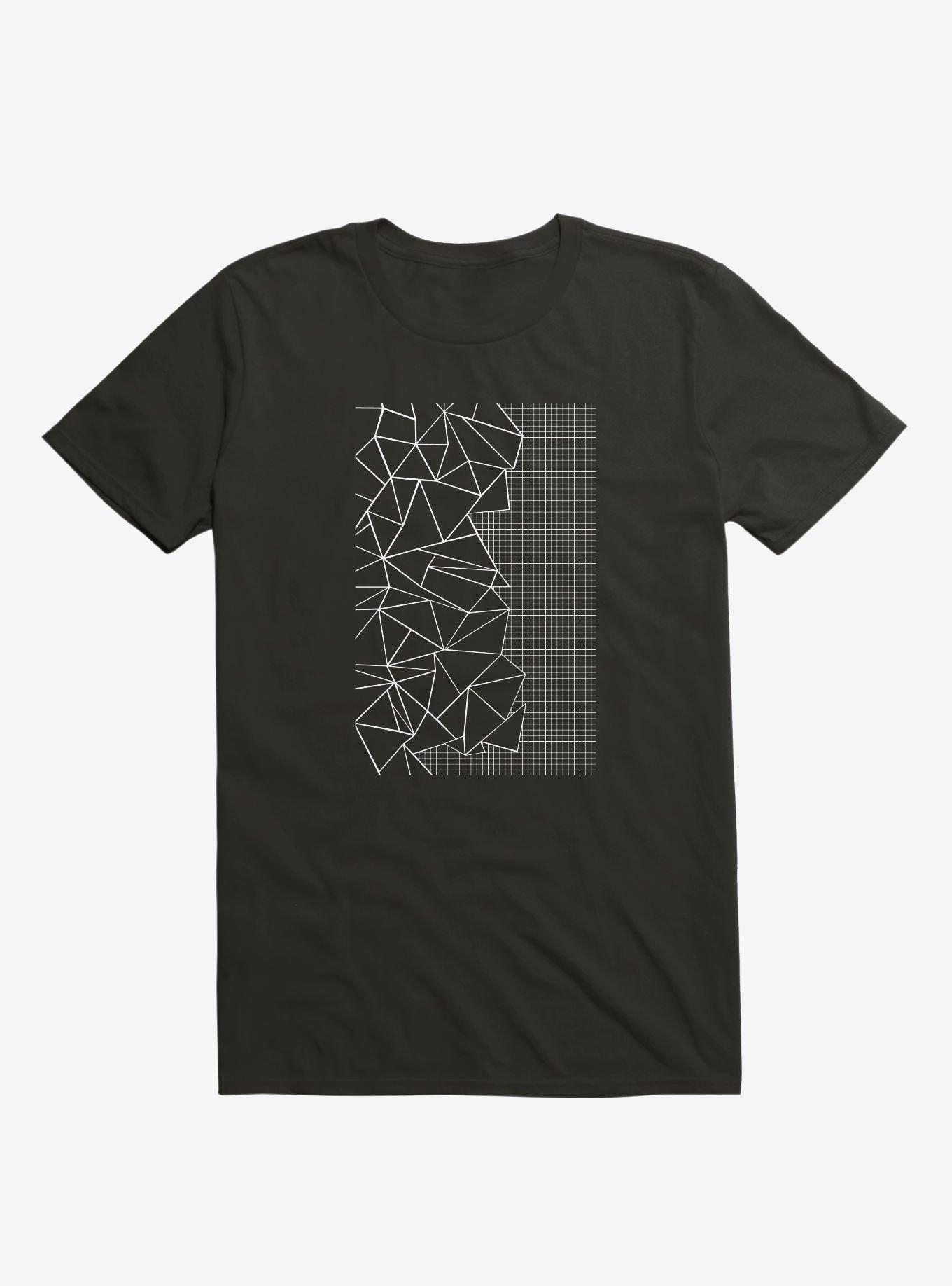 Ab Outline Grid On Side Black T-Shirt, BLACK, hi-res