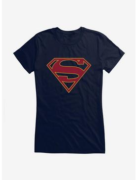DC Comics Supergirl Classic Logo Girls T-Shirt, NAVY, hi-res