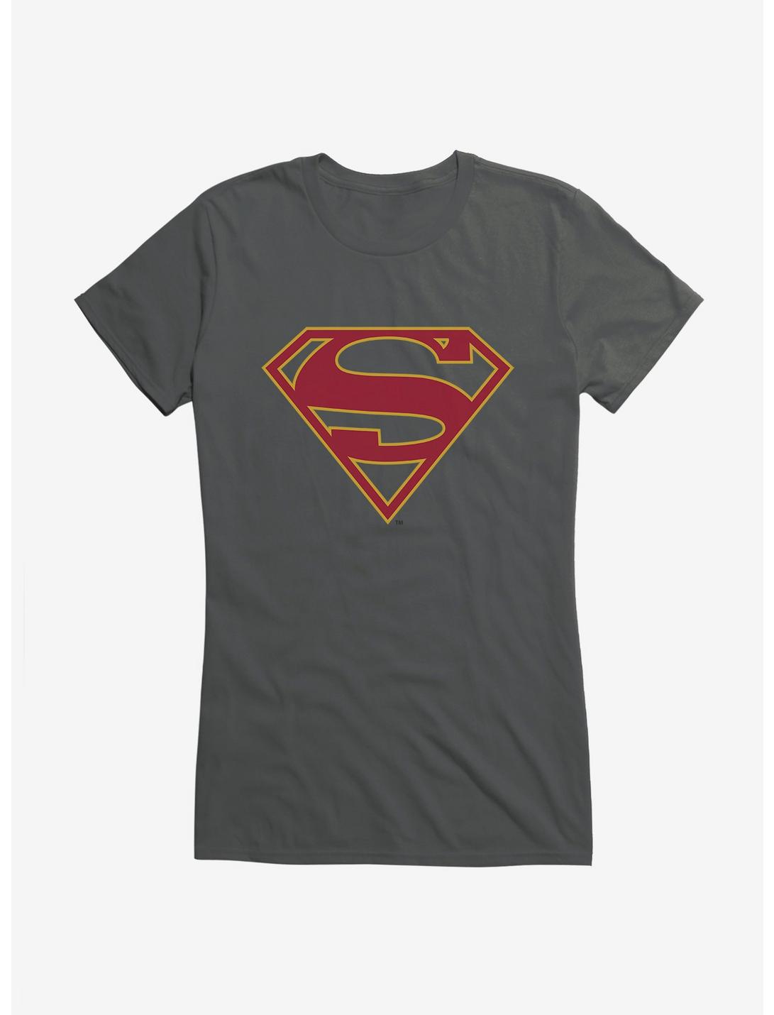 DC Comics Supergirl Classic Logo Girls T-Shirt, CHARCOAL, hi-res