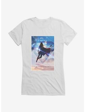 DC Comics Supergirl Logo Sky Girls T-Shirt, WHITE, hi-res