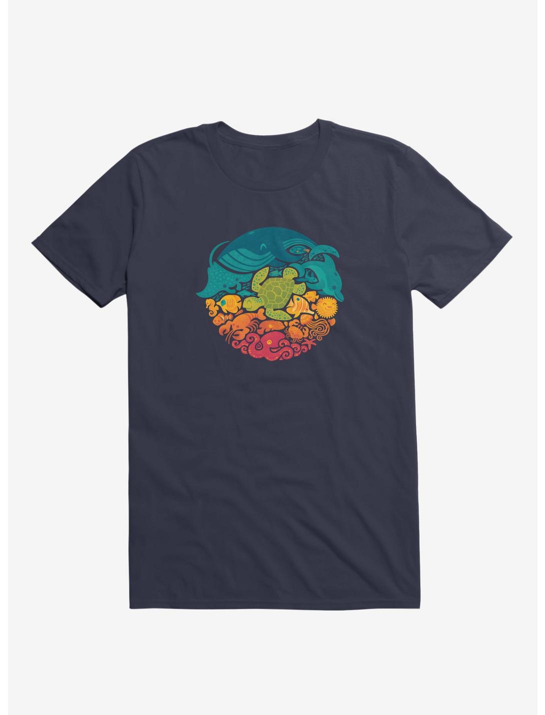 Aquatic Rainbow T-Shirt, NAVY, hi-res