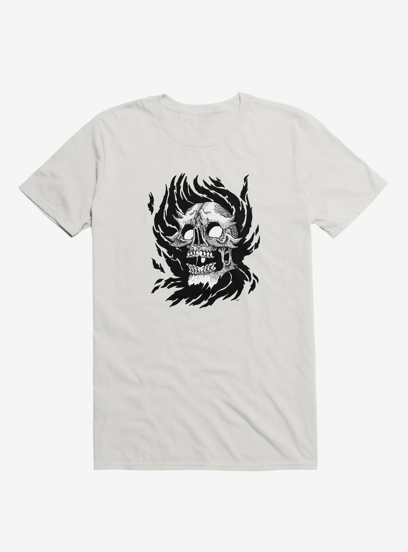 Flame T-Shirt, WHITE, hi-res