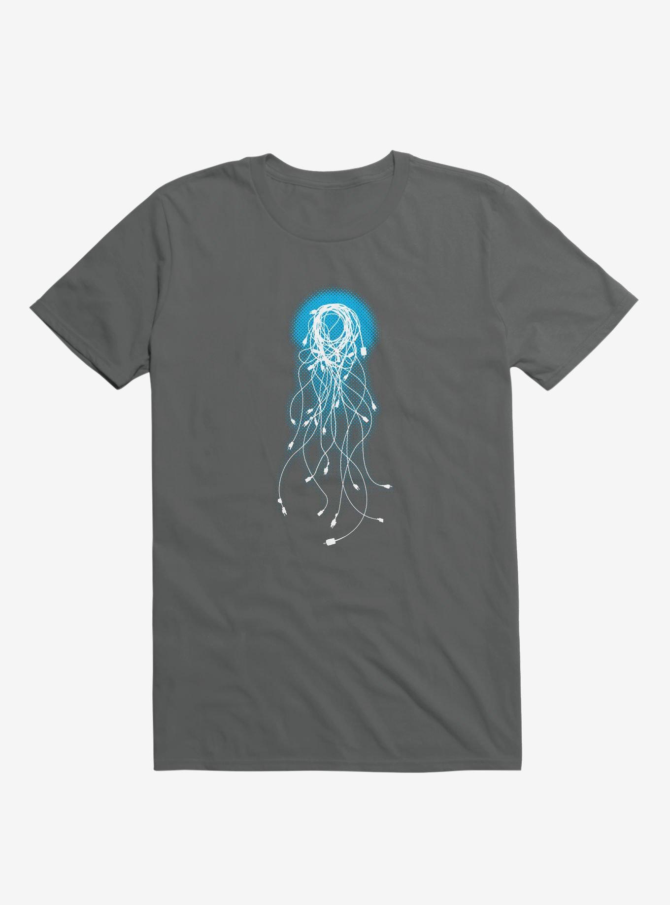 Electric Jellyfish T-Shirt, ASPHALT, hi-res