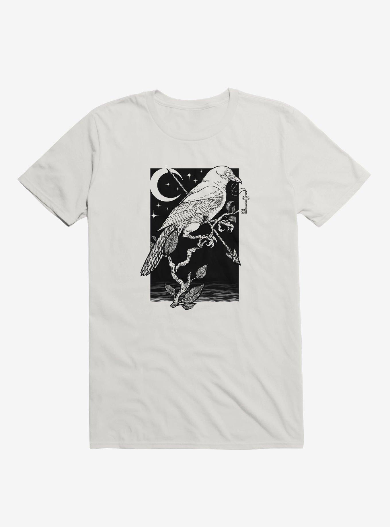 Night Crow T-Shirt, WHITE, hi-res