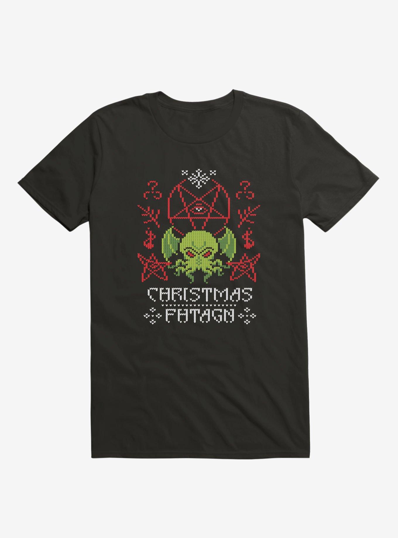 Merry Cthulhu T-Shirt, BLACK, hi-res