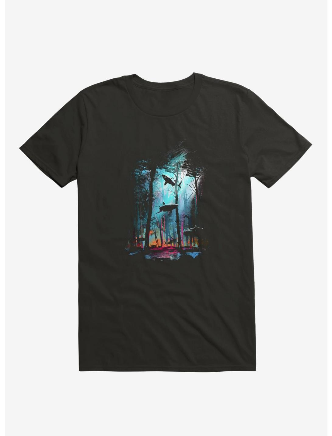 Shark Forest T-Shirt, BLACK, hi-res