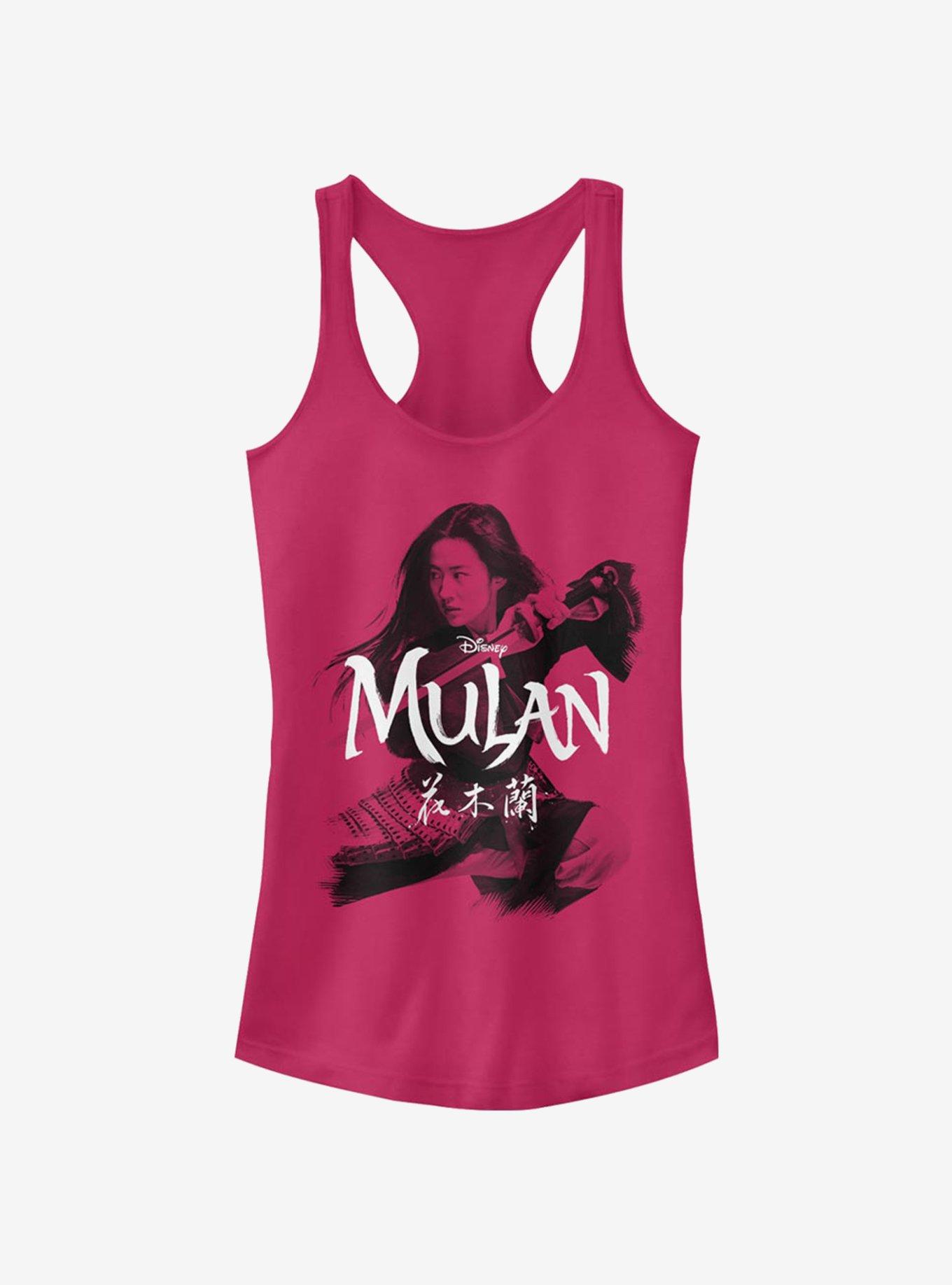 Disney Mulan Fighting Stance Girls Tank, RASPBERRY, hi-res