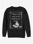 Disney Beauty And The Beast Book Lover Crew Sweatshirt, BLACK, hi-res