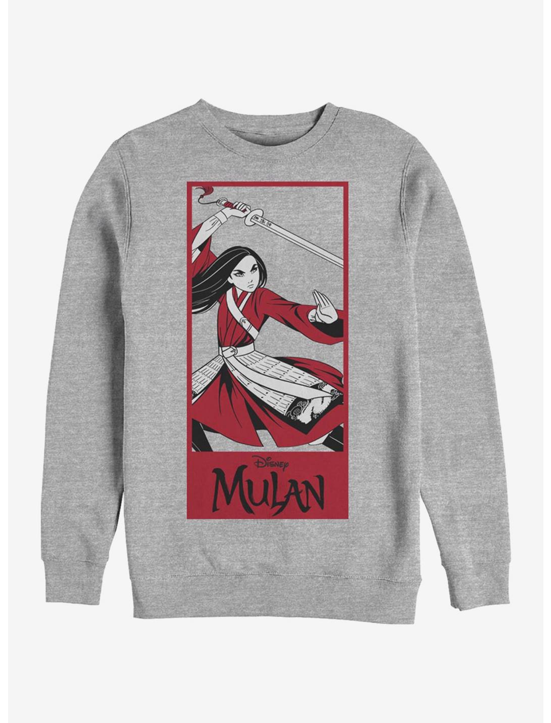 Disney Mulan Bold Spirit Crew Sweatshirt, ATH HTR, hi-res