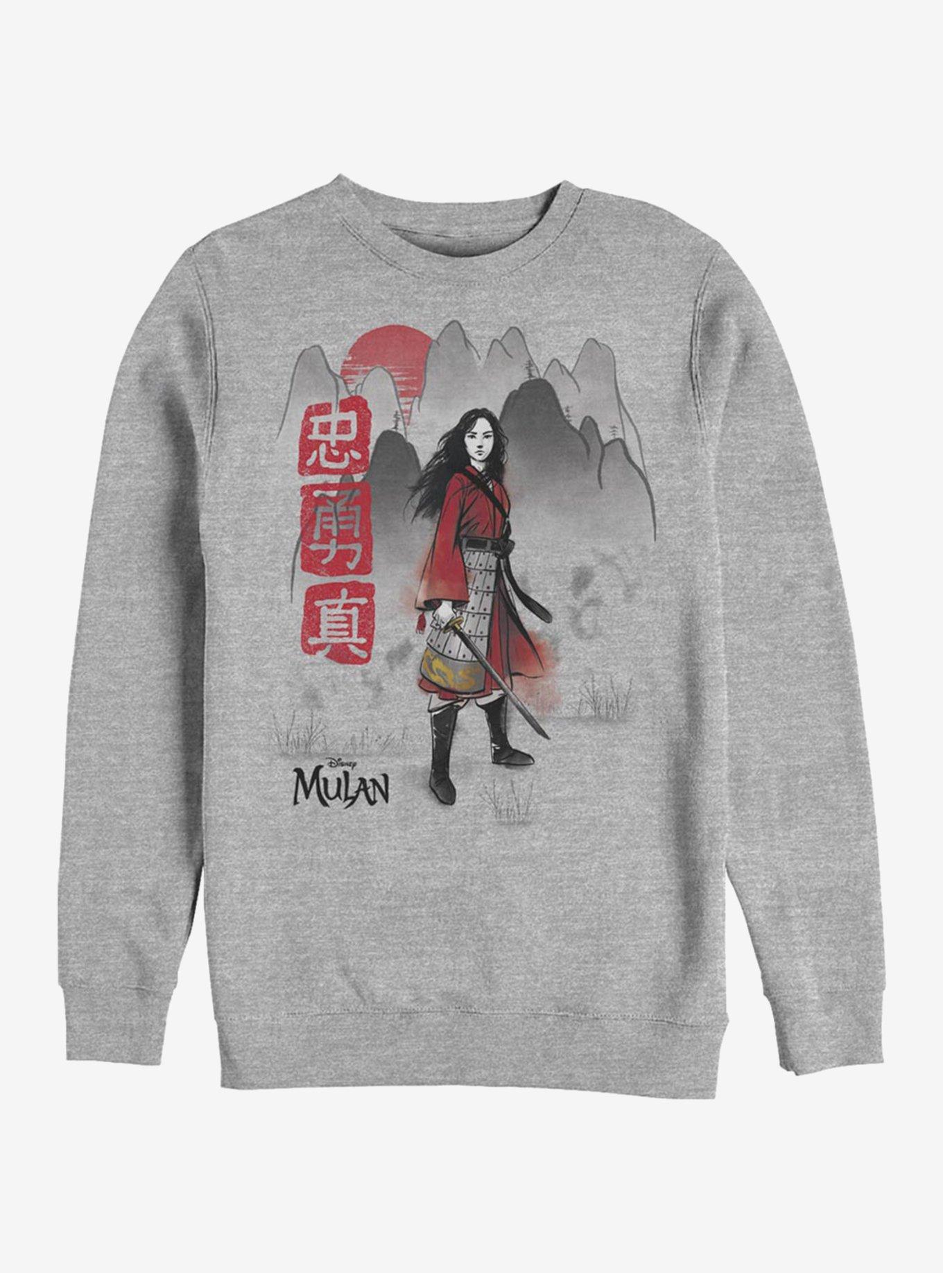 Disney Mulan Loyal Brave True Crew Sweatshirt