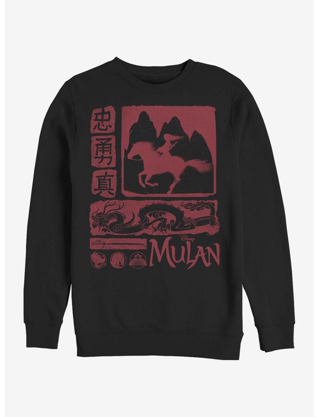 Disney Mulan Mulan Block Crew Sweatshirt, BLACK, hi-res