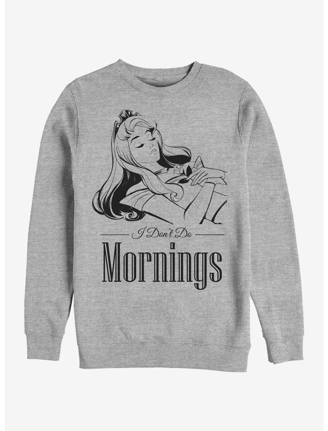 Disney Sleeping Beauty No Mornings Crew Sweatshirt, ATH HTR, hi-res