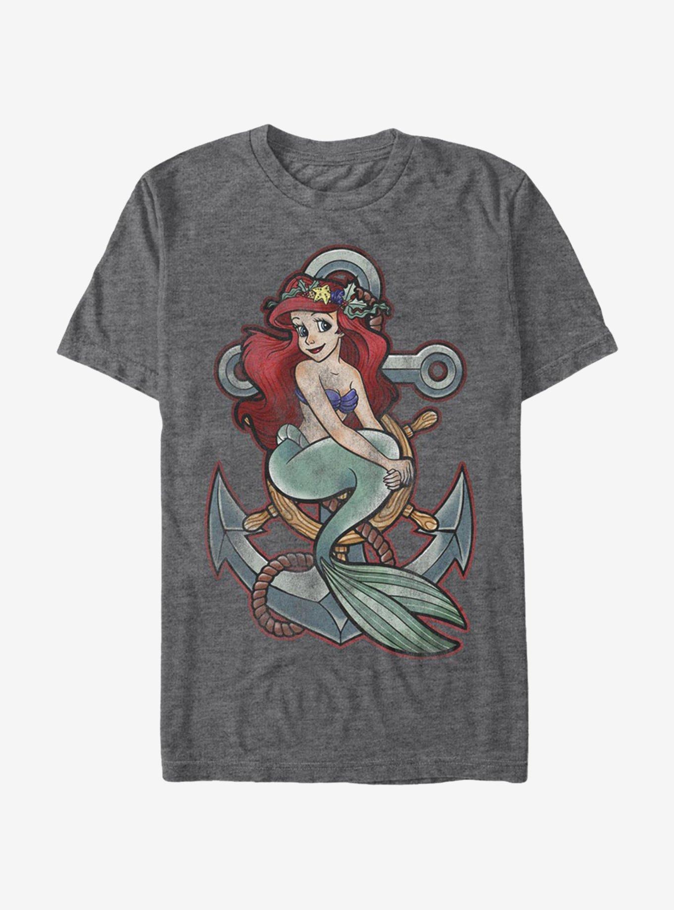 Disney The Little Mermaid Anchor T-Shirt, CHAR HTR, hi-res