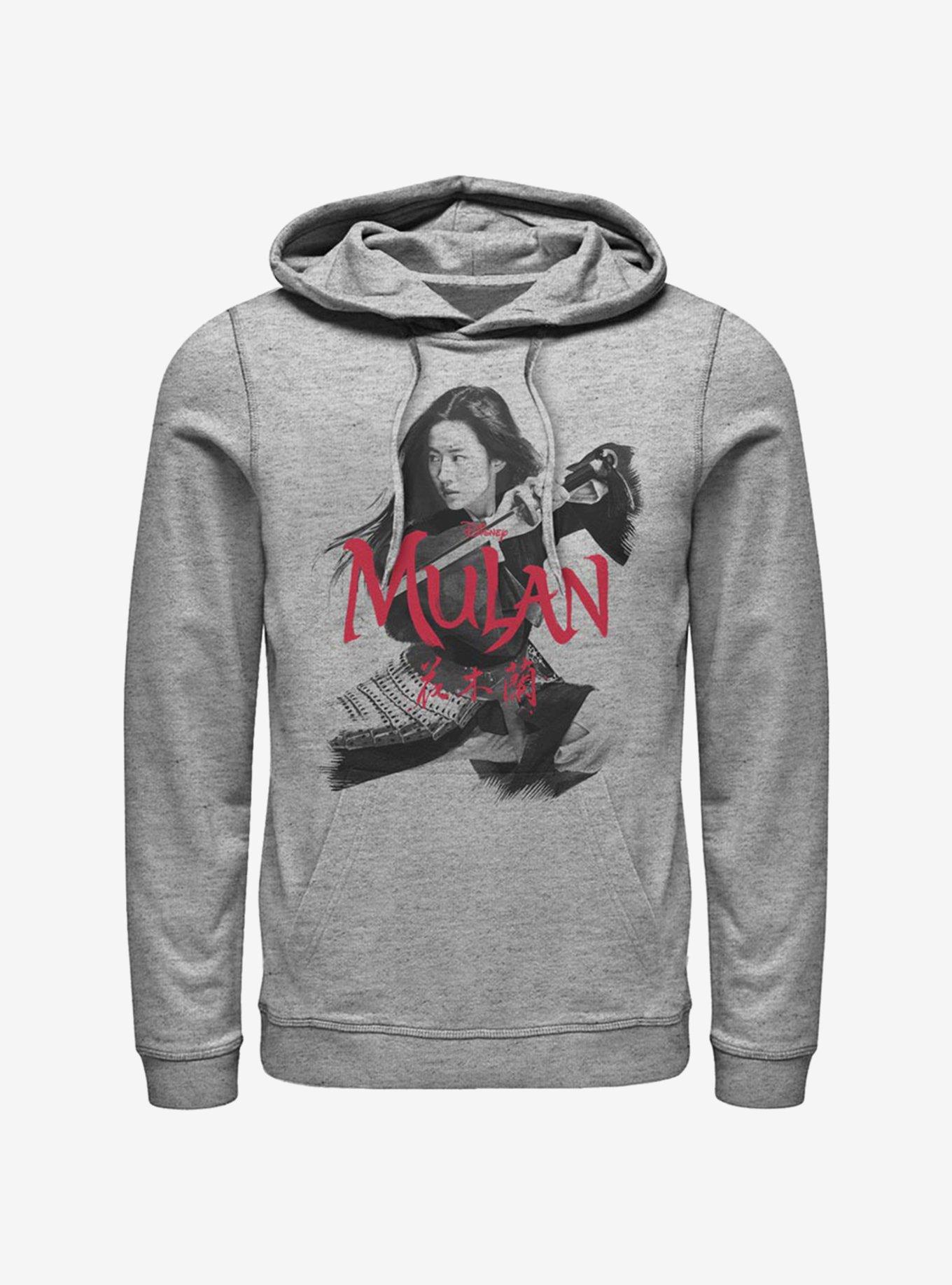 Disney Mulan Fighting Stance Hoodie, ATH HTR, hi-res